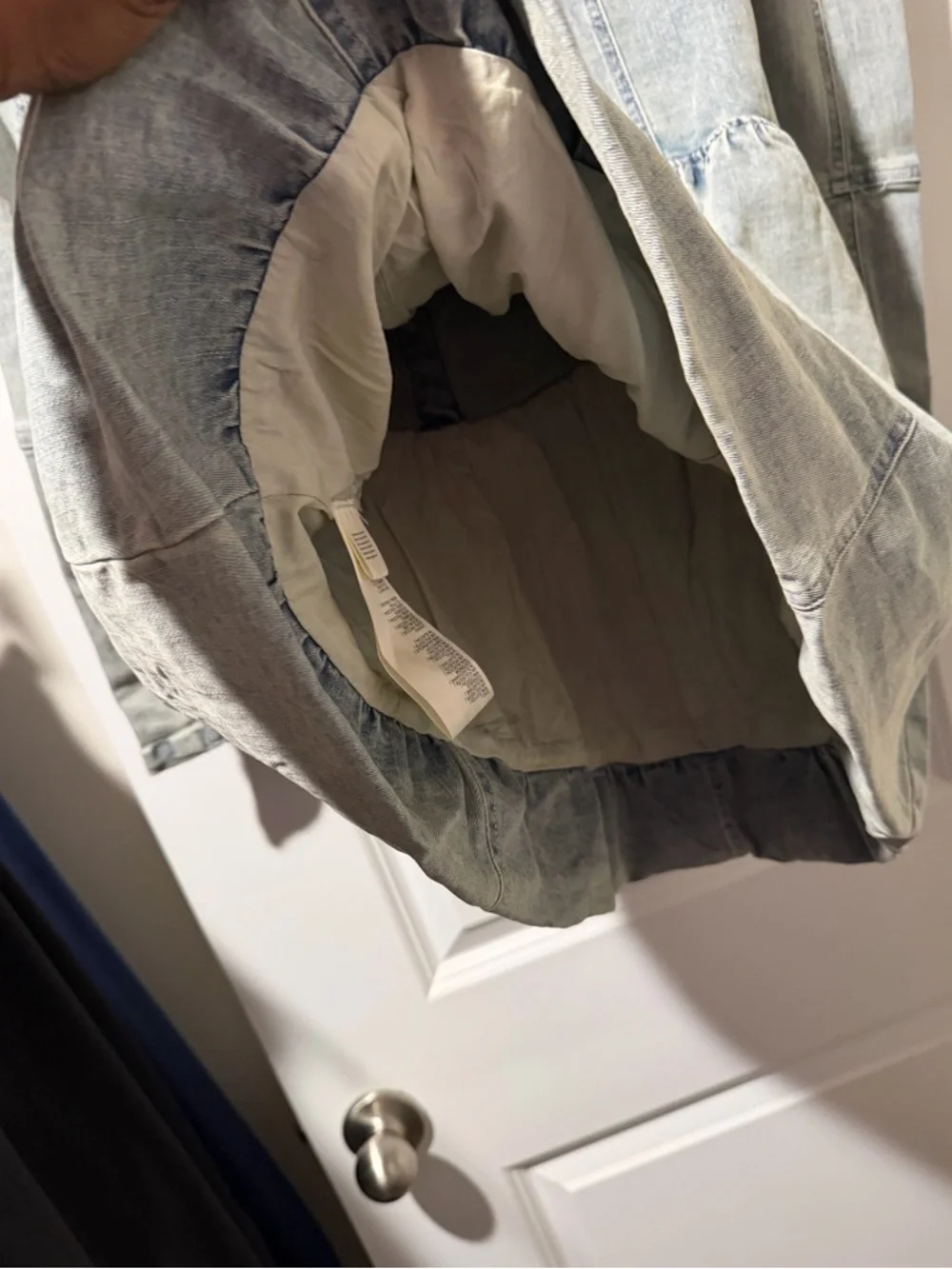 We The Free Light Wash Denim Button-Front  Dress - Light Blue 🔥 Size L - Picture 4 of 7